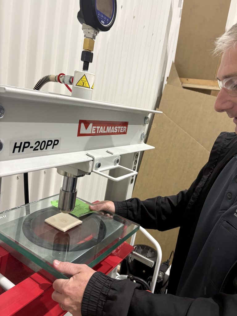 punch test machine in use, punch method for toughened glass